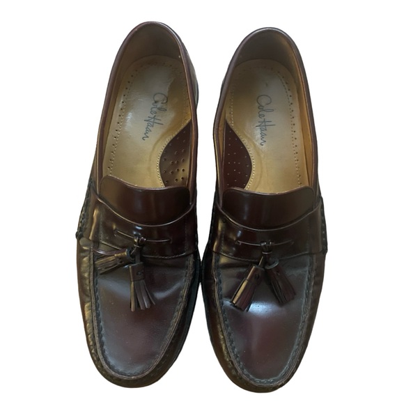 Cole Haan men’s brown tassel loafers size 8 gently used - Picture 1 of 6